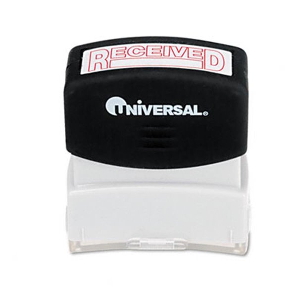 Universal Battery Universal 10067 One-Color Message Stamp  Received  Pre-Inked/Re-Inkable  Red 10067